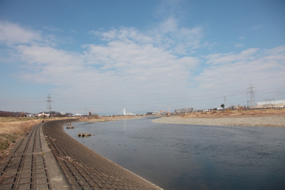 北緑地公園から見た多摩川