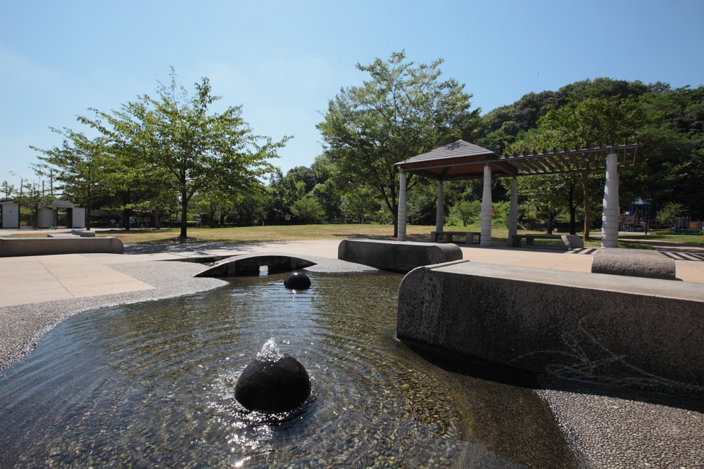 大丸公園の水遊び場