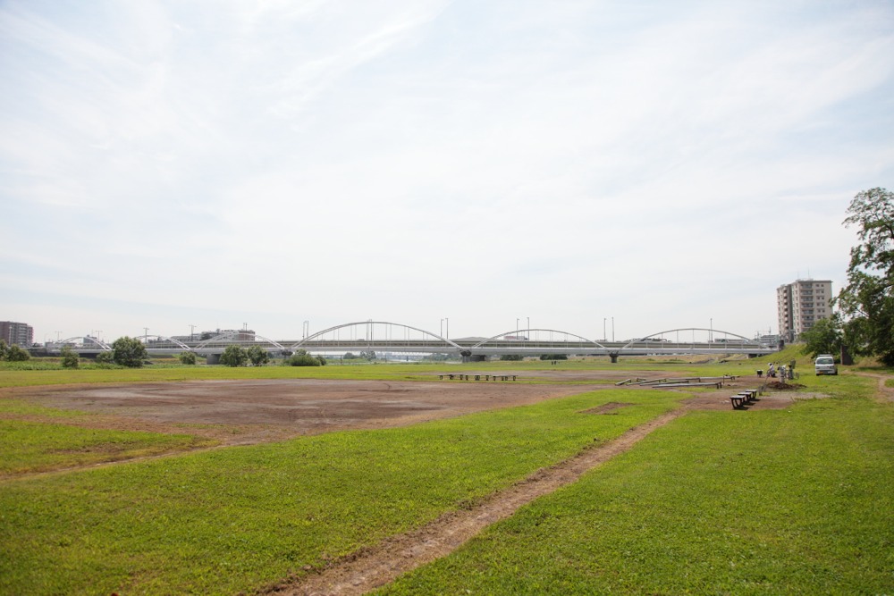 多摩川 緑地公園のグラウンド