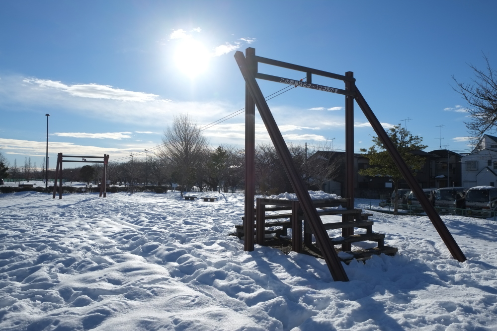 こういうときは遊具より雪の方が楽しいかも